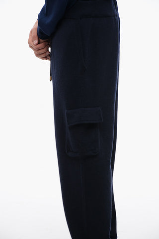 Merino Wool Cargo Pants with Elastic Waistband