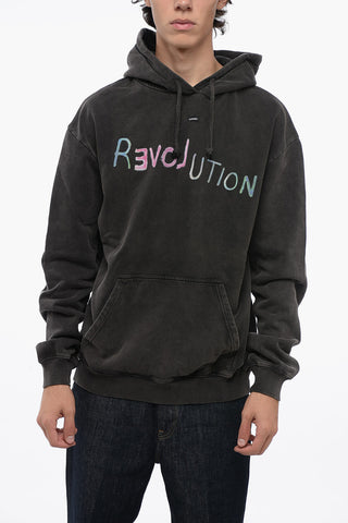 Solid Color REVOLUTION Hoodie with Frontal Print