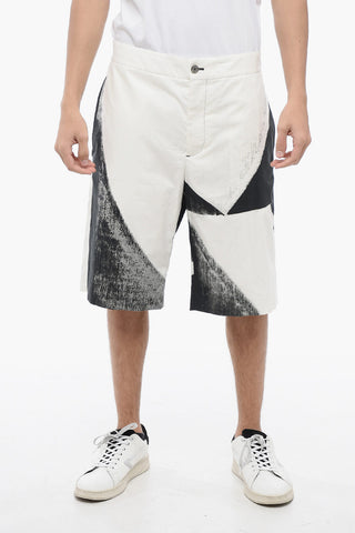 Shorts in Cotone con Stampa Astratta