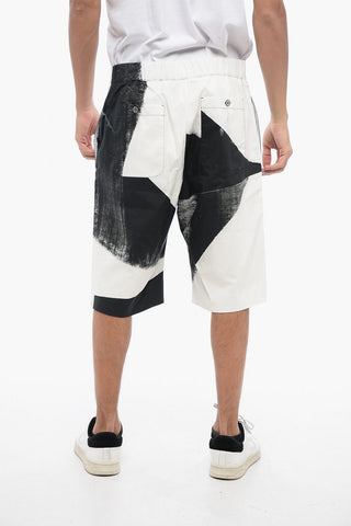 Shorts in Cotone con Stampa Astratta