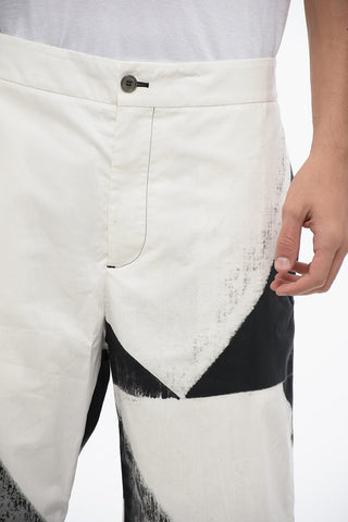 Shorts in Cotone con Stampa Astratta