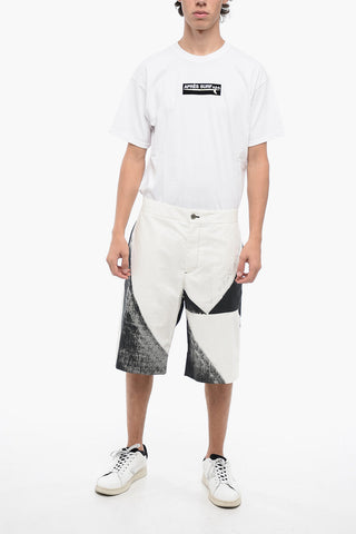 Shorts in Cotone con Stampa Astratta