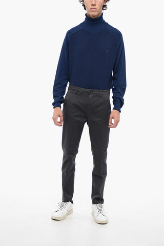 Pantaloni Chino in Twill di Cotone con Tasca Ad Aletta