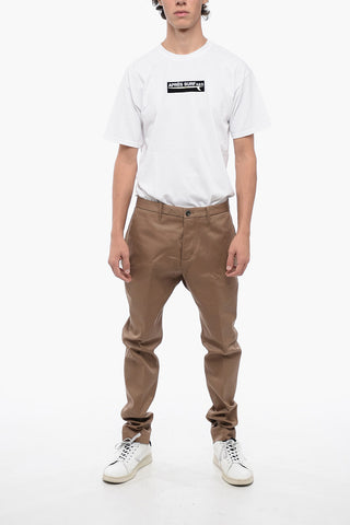 Pantaloni Chino in Cotone Stretch Con Tasche ad Aletta