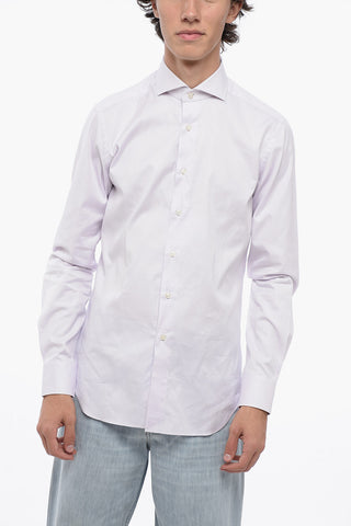 Cotton Shirt with Spread Collar