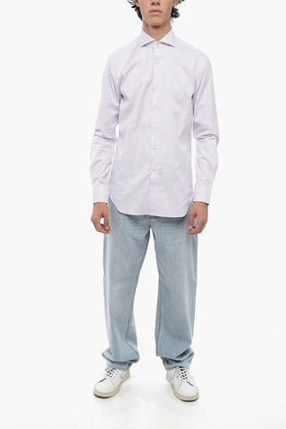 Cotton Shirt with Spread Collar