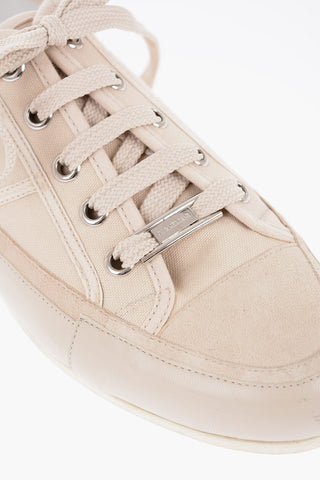 ID Canvas Low-Top Sneakers with Leather Details