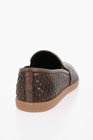 ID Braided Leather Slip On Sneakers