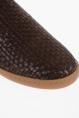 ID Braided Leather Slip On Sneakers