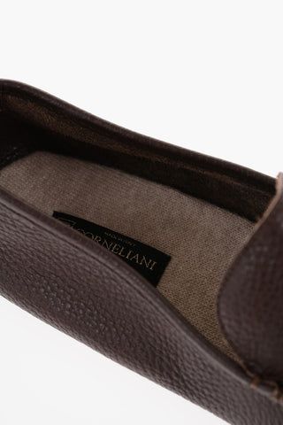Textured Leather Slipper Loafers