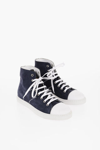 ID Suede High Top Sneakers with Contrasting Details
