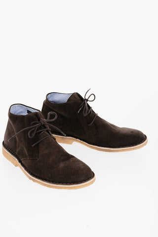 ID Polacchine in Suede con Suola a Contrasto
