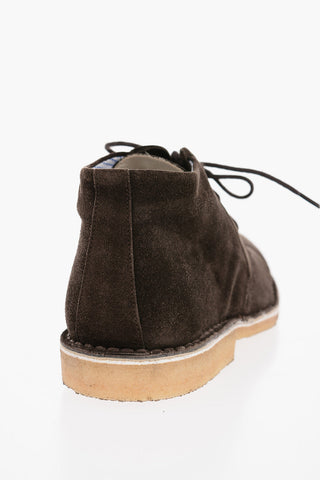 ID Polacchine in Suede con Suola a Contrasto