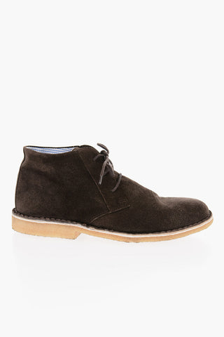 ID Polacchine in Suede con Suola a Contrasto