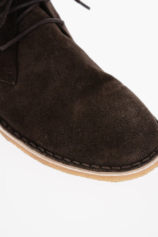 ID Polacchine in Suede con Suola a Contrasto
