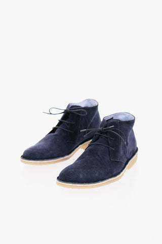 ID Polacchine in Suede con Suola a Contrasto