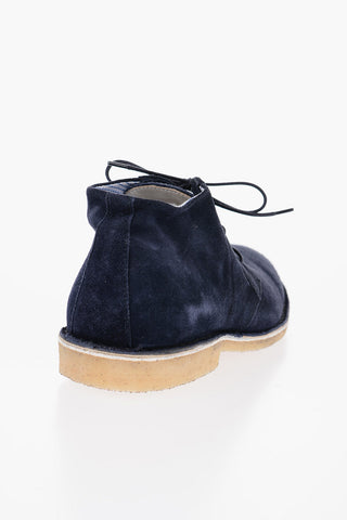ID Polacchine in Suede con Suola a Contrasto