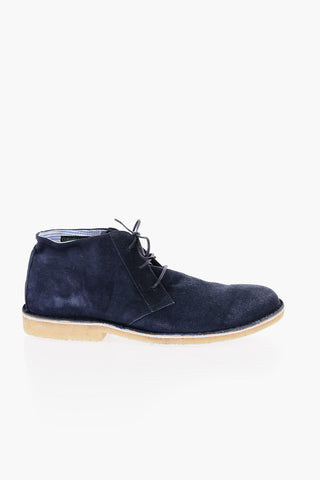 ID Polacchine in Suede con Suola a Contrasto