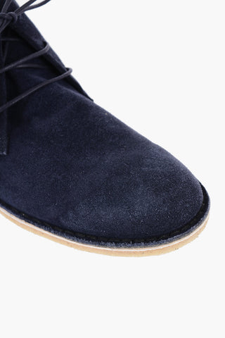 ID Polacchine in Suede con Suola a Contrasto