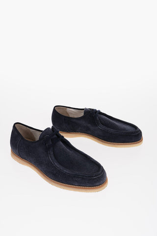 Suede Loafers with Contrast Sole