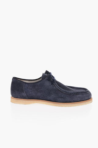 Suede Loafers with Contrast Sole