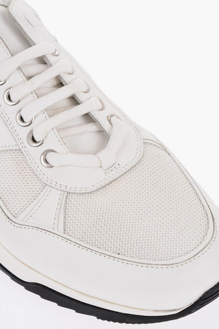 ID Sneakers Basse in Pelle e Mesh con Dettagli a Contrasto 