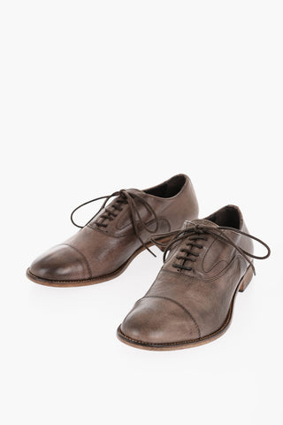 Solid Color Leather Oxford shoes