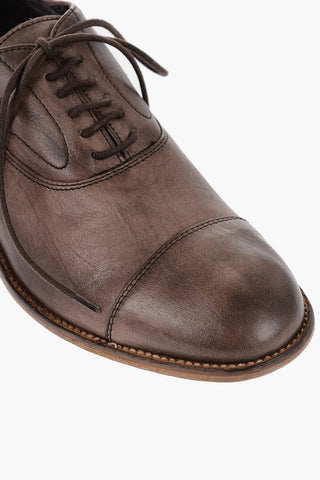Solid Color Leather Oxford shoes