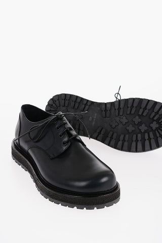 Leather Derby Shoes with Rubber sole
