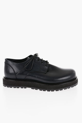 Leather Derby Shoes with Rubber sole