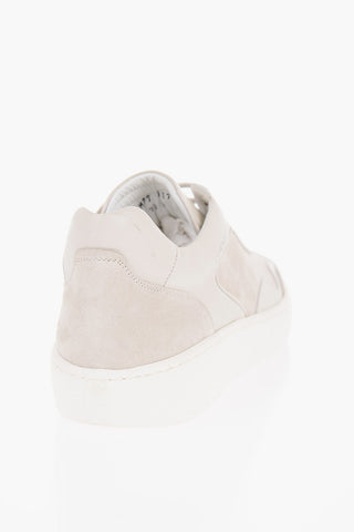 Two-Tone Suede and Leather Low-Top Sneakers