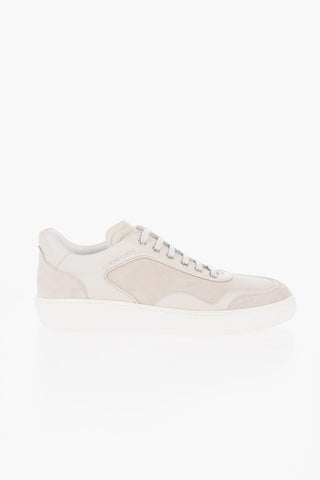 Two-Tone Suede and Leather Low-Top Sneakers
