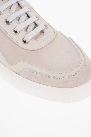 Two-Tone Suede and Leather Low-Top Sneakers