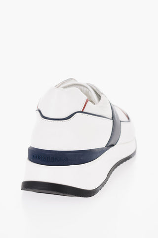 ID Leather and Fabric Low-Top Sneakers with Contrasting Details