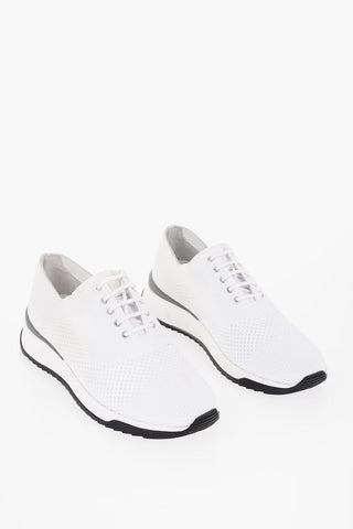 Sneakers Basse in Tessuto e Pelle