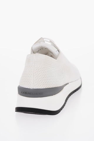 Sneakers Basse in Tessuto e Pelle