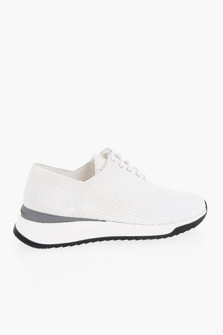 Sneakers Basse in Tessuto e Pelle