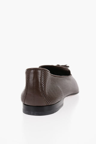 Solid Color Leather Kiltie Loafers