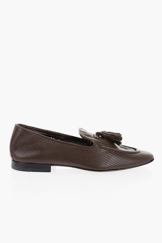 Solid Color Leather Kiltie Loafers