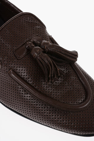 Solid Color Leather Kiltie Loafers