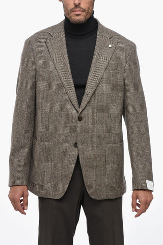 Blazer in Lana Vergine a Quadri Districk