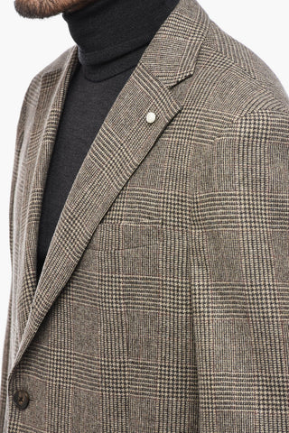 Blazer in Lana Vergine a Quadri Districk