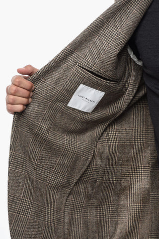 Blazer in Lana Vergine a Quadri Districk