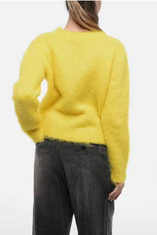 Pullover in Misto Mohair con Logo Ricamato