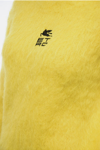 Pullover in Misto Mohair con Logo Ricamato