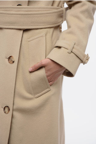 Cappotto Doppio-Petto in Lana con Scollo a V