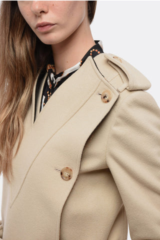 Cappotto Doppio-Petto in Lana con Scollo a V