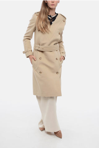 Cappotto Doppio-Petto in Lana con Scollo a V