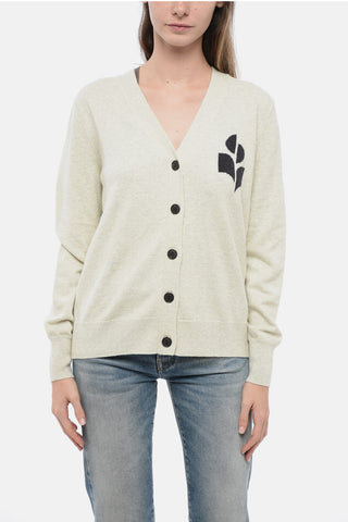 ETOILE Cotton Blend KARIN Cardigan with Jacquard Logo