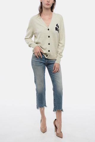 ETOILE Cotton Blend KARIN Cardigan with Jacquard Logo